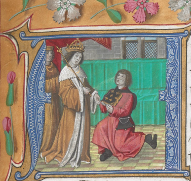 Poulet presenting his book to H7